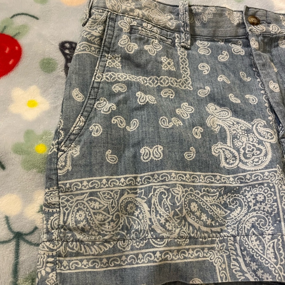 NWOT Polo Ralph Lauren Blue Bandana Shorts - Picture 2 of 5